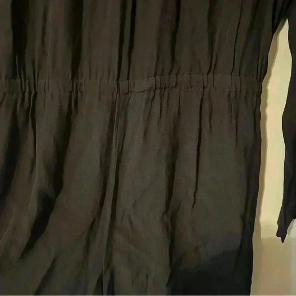 ANN TAYLOR LOFT ROMPER Long Sleeve 100% rayon women L black/dark gray romper - Picture 9 of 11